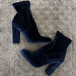 Blue Velvet Steve Madden Booties